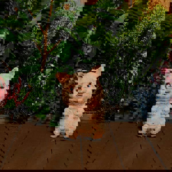 Adorable Small Cast Stone Cute Pig Garden Statue 