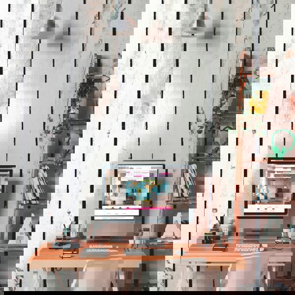 Origin Murals Vintage Wood Effect Wall Mural - White