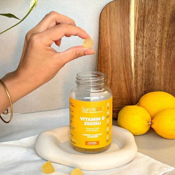 2,000IU Daily Dose D3 Gummy for Adults & Children (Lemon Flavoured) 2 gummies of 1000IU daily - SunVit - D3