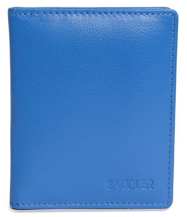 SADDLER Compact Leather Card Wallet "Lexi" – Handmade by Saddler | RFID Protected & Gift Boxed - Electric Blue