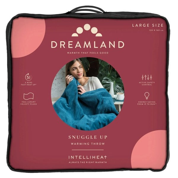 Dreamland Snuggle Up Heated Throw Electric Blanket - Teal - 120cm x 160cm