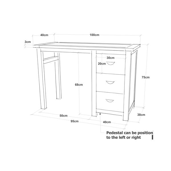 Cabinet Bits Padua 3 Drawer Dressing Table Set Brass Cup Handle