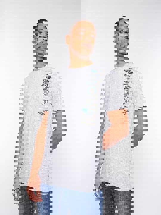 Crosshatch Pepperhill T-Shirt Light Grey Marl