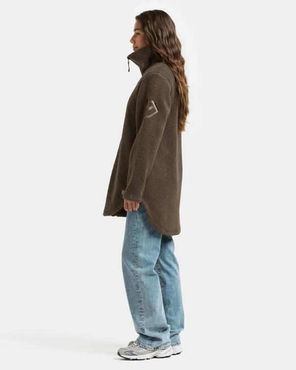 Didriksons Womens Umi Full Zip Fleece 4 - Dark Mocha F11 | CHO | Designer Womens Fleece Jackets