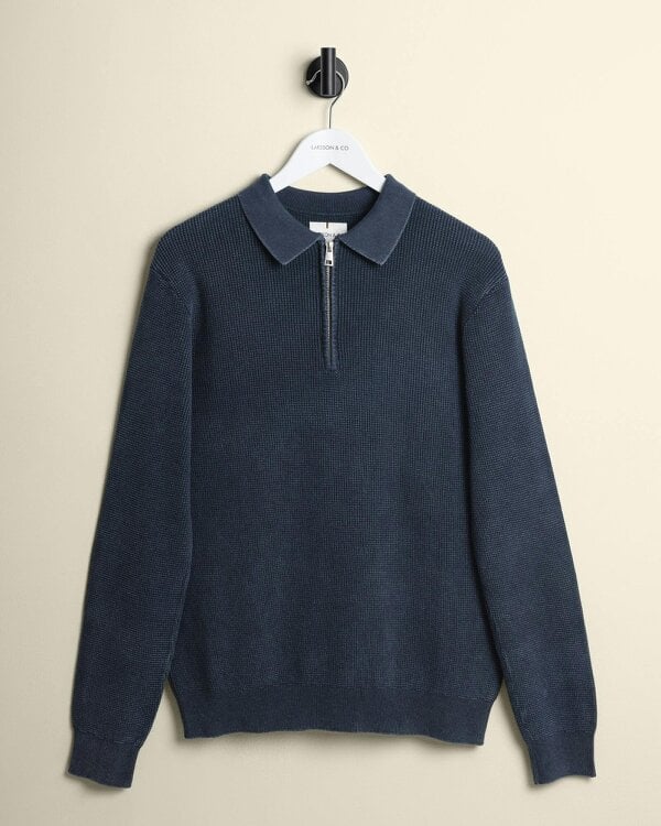 Larsson & Co Gaerum - Vintage Wash Long Sleeve Polo Shirt