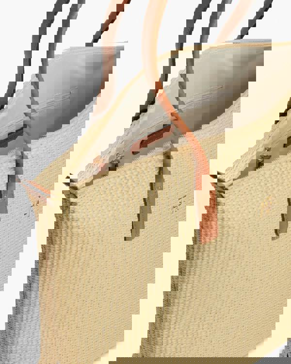 Tommy Hilfiger Popette Raffia Womens Tote Bag - Natural Raffia