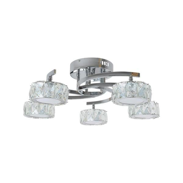 Pagazzi Lighting Dilan 5-Light Polished Chrome LED Semi-Flush Ceiling Light