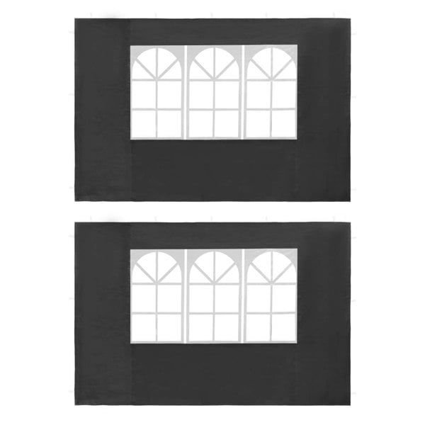 Berkfield Party Tent Sidewall 2 pcs with Window PE Anthracite