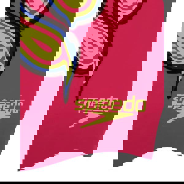 Vibrant pink yellow Speedo Junior Slogan Print silicone swim cap