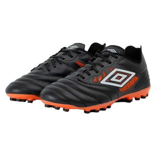 Umbro Mens Tocco Iv Pro Ag Goat Leather Football Boots - Black/White/Dragon Fire