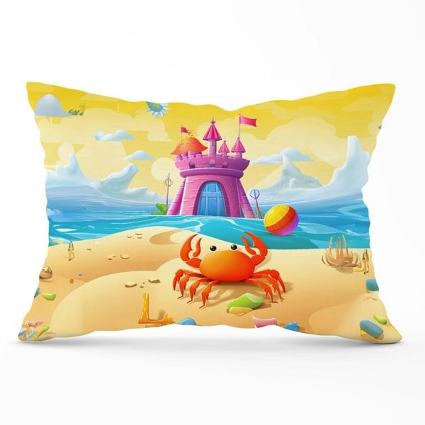 Warren Reed Orange Crab On A Beach Holiday Cushions