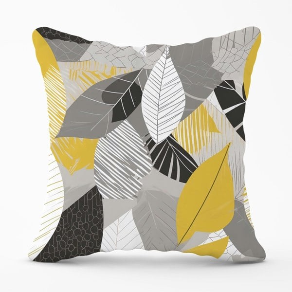 Warren Reed Grey Yellow Autumn Leaves Cushions