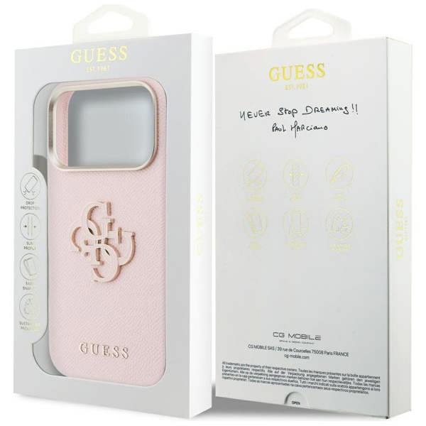 Guess FW Resin Big 4G Logo Case for iPhone 17 Pro 6.3" Pink - GUHCP17L5PS4RGGP