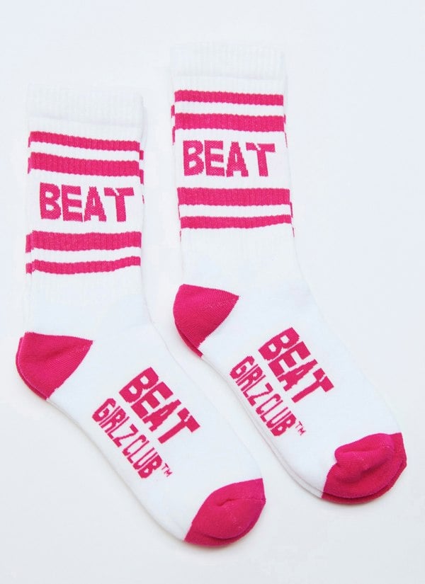 Beat Girlz Club Beat Girlz Twin Pack Sports Socks - White/Pink