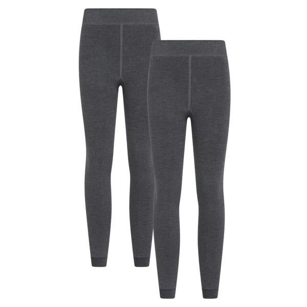 Mountain Warehouse Womens/Ladies Fleece Lined Thermal Leggings (Pack of 2) - Charcoal