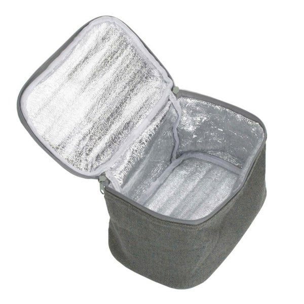 Grey Tweed Cooler Picnic Bag