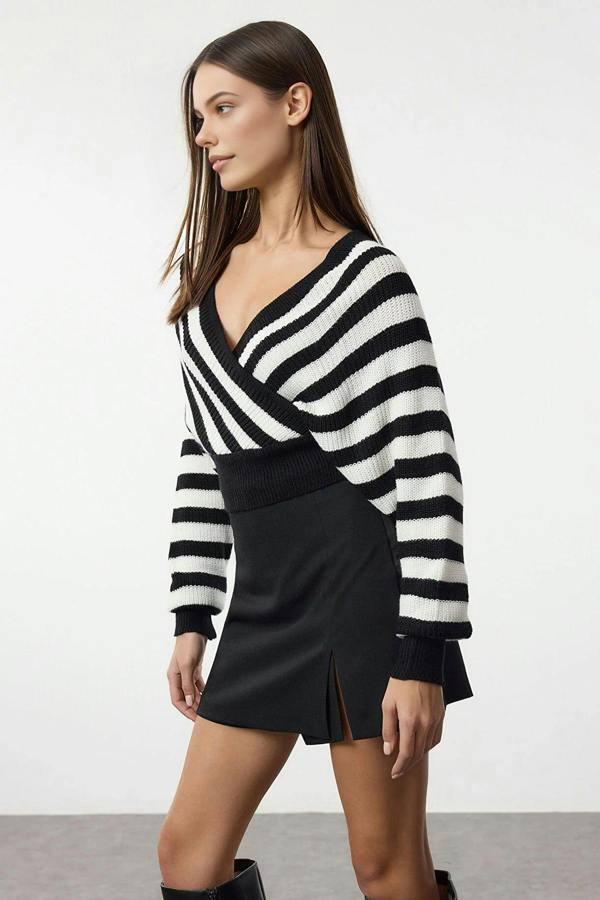 WOVCOR Wrap Front Knitted Jumper