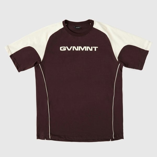 GVNMNT Clothing Co Racer Tee - Brown / Cream