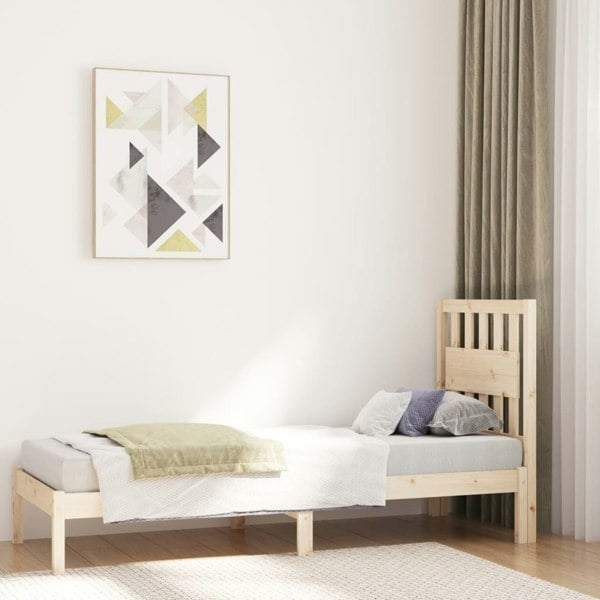 Berkfield Bed Frame Solid Wood Pine 75x190 cm Small Single