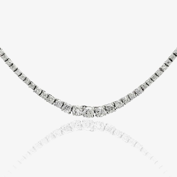 T. H. Baker 18ct White Gold 5.00ct Diamond Graduating Necklace TH0134810