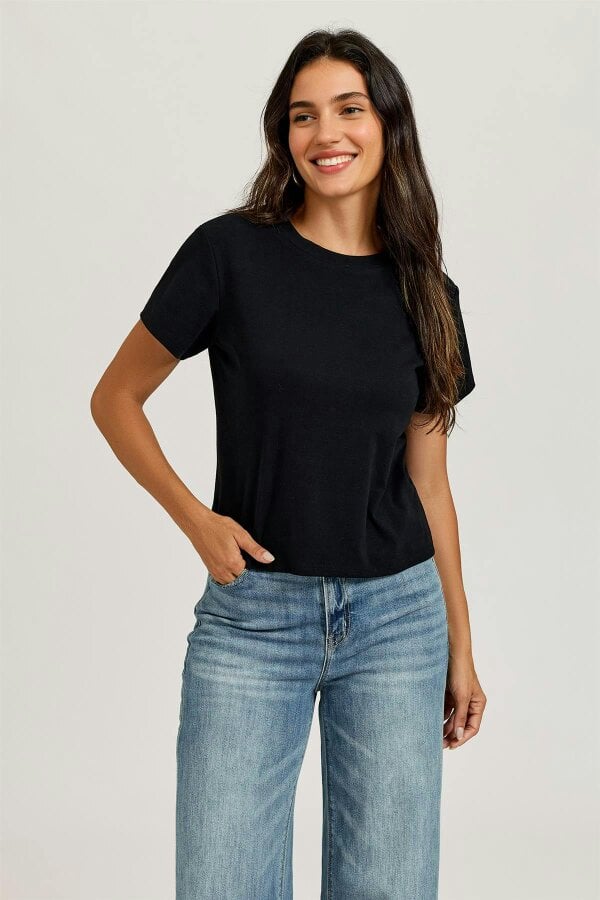 FS Collection Short Sleeve Crew Neck T-shirt Black