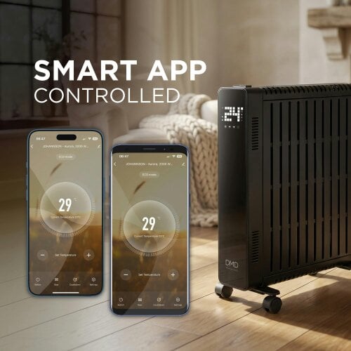 DMD Collective Smart WiFi Electric Radiator Heater with Remote & Timer 2500W