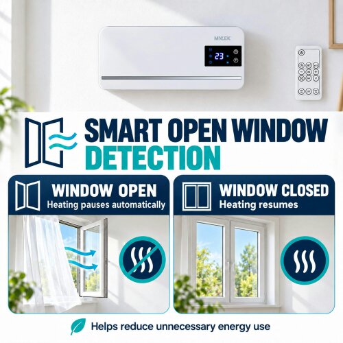 MYLEK Overdoor Fan Heater - 2kW - Air Curtain with Thermostat & Timer