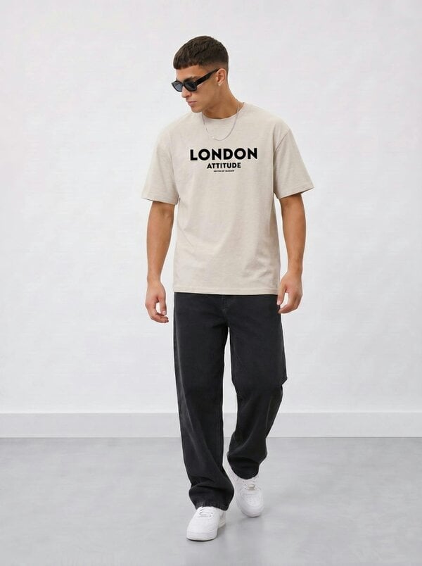 London Attitude Japanese Inspired Premium Organic Cotton Relaxed Fit T-Shirt