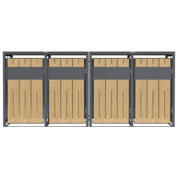 Phoenix Safe Phoenix GB4400AW Outdoor Quad Wheelie Bin Store for 4 x 240L Bins in Oak Effect