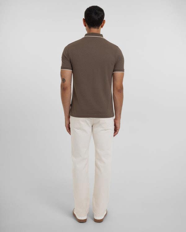 Steel & Jelly Beam - Diamond Textured Jacquard Polo Shirt