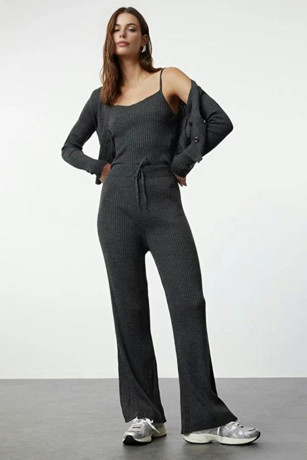 WOVCOR 3-Piece Knit Cardigan, Top & Pants Set