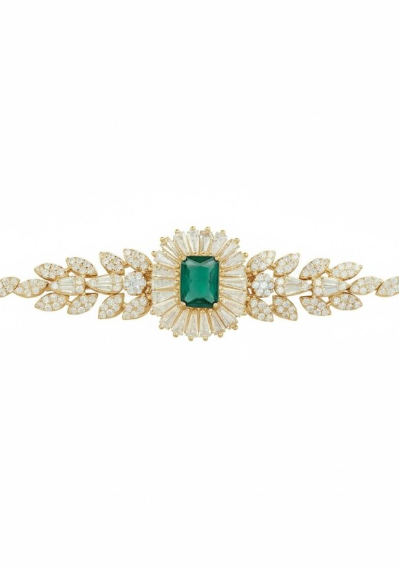 Latelita Countess Gemstone Bracelet Emerald Gold