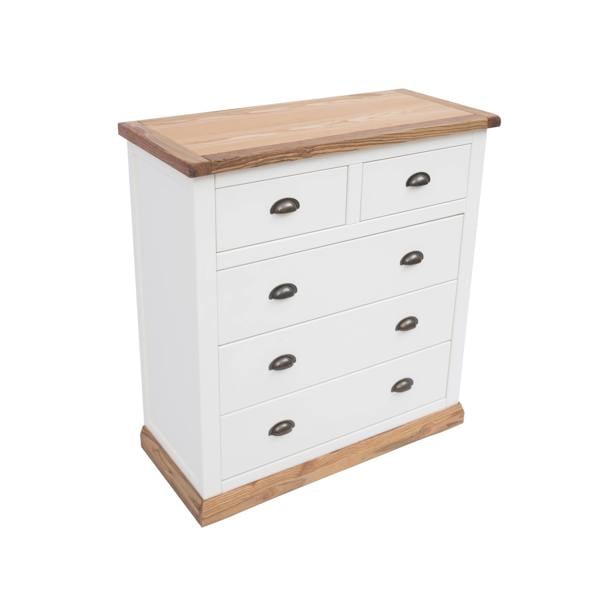 Cabinet Bits Tropea 5 Drawer Chest of Drawers Brass Cup Handle
