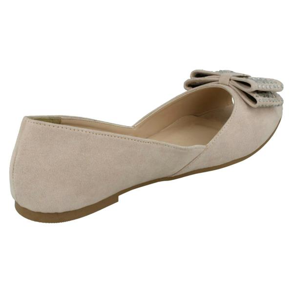 Spot On Ladies Spot On Peep Toe Ballerinas