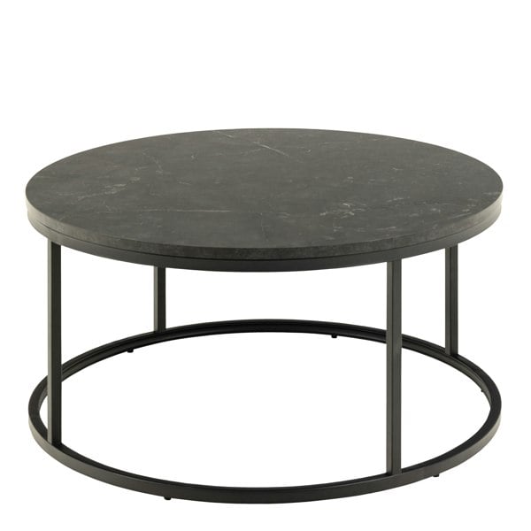 Furniture To Go Spiro Coffee Table with Black Marble Melamine Top & Black Legs