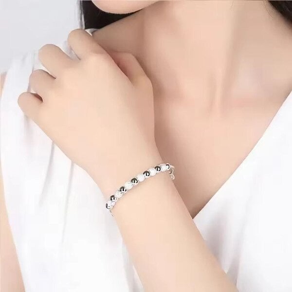 The Colourful Aura Silver Plated Beaded Adjustable Bracelet