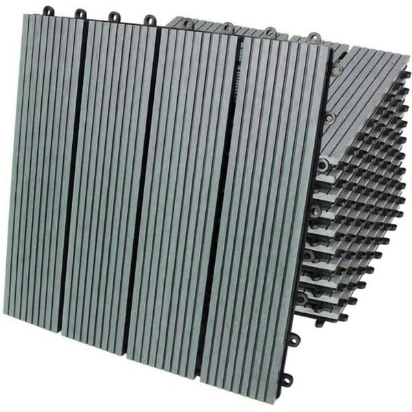Monstershop 66 x WPC Decking Floor Tiles 30x30cm - Grey