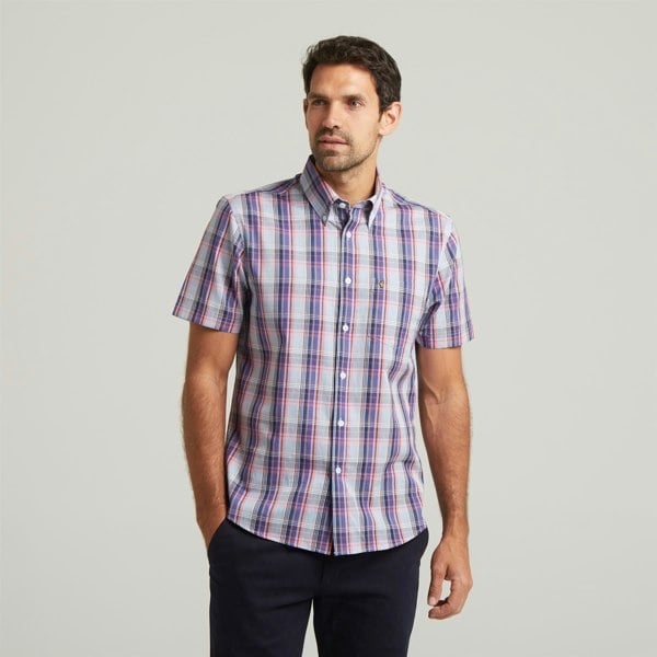 Gabicci G54W02 Mens Short Sleeve Check Shirt Gabicci Classic - SAPPHIRE