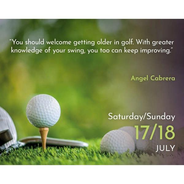 Golf Quips Mini Desk Calendar 2027, Desk Calendars, Day To View, Sports, Gift