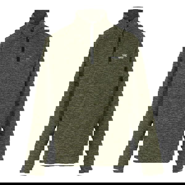 Regatta Mens Thompson Marl Half Zip Fleece Jacket - Oil Green