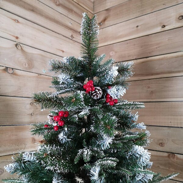Samuel Alexander Premier Christmas Tree 8ft New Jersey Spruce PVC PE Bristle Festive Berries Cones