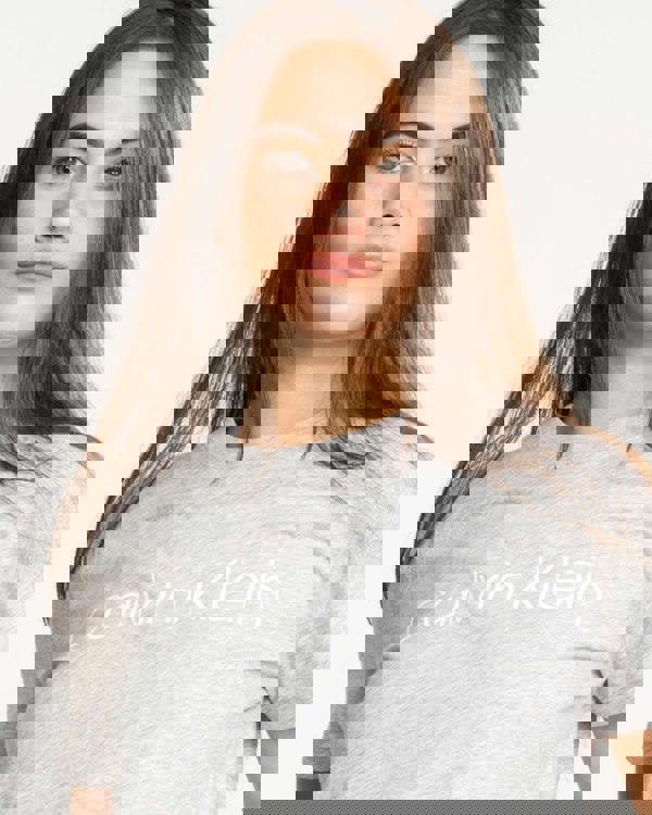 Calvin Klein Core Logo Womens Crew Neck - Light Grey Heather