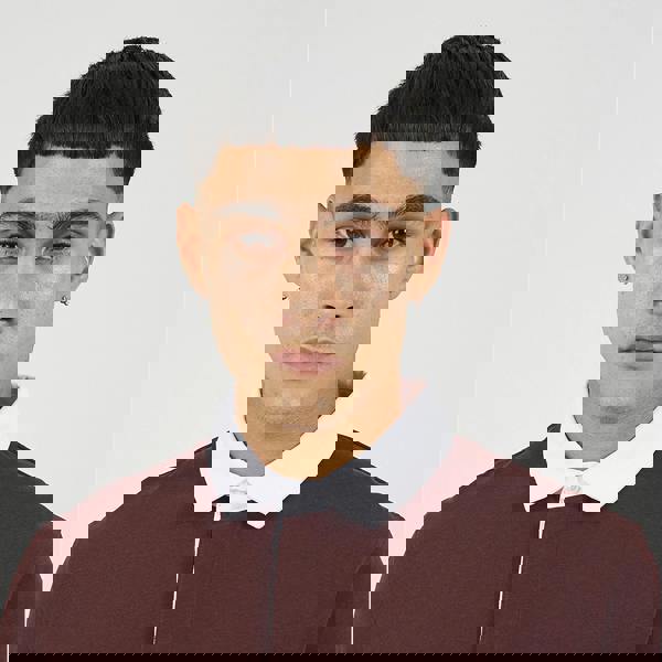 Brave Soul Burgundy Solid Colour Rugby Shirt - Burgundy Image 4