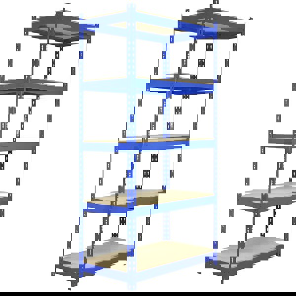 Monster Racking Q-Rax 3 x 90cm & 2 x 120cm Blue Metal Racking Units