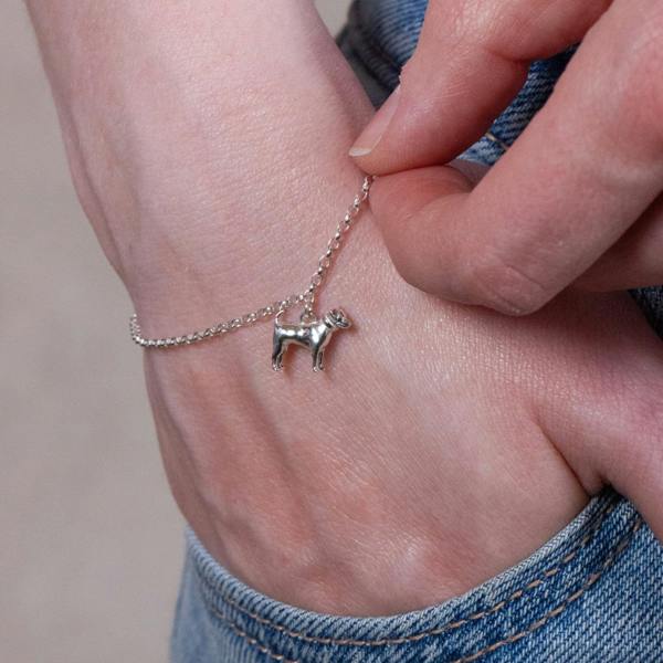 Jack Russell Chain Bracelet - Personalised - Sterling Silver - MYLEE London