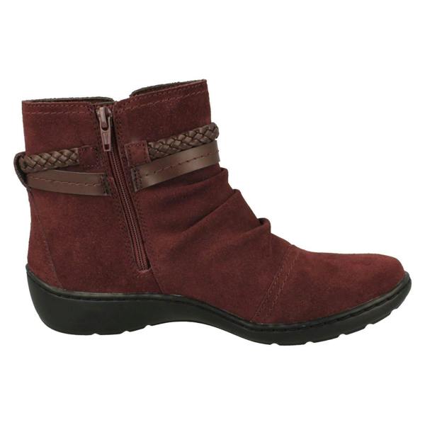Clarks Ladies Clarks Braid Detailed Ankle Boots Cora BraidBoot