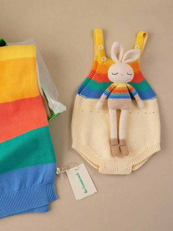 The Bonnie Mob Bonnie Bunny Crochet Toy - Rainbow stripe