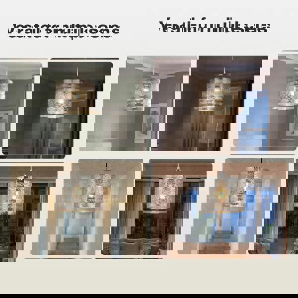 Emitto Ceiling Light Shade Moroccan Style Silver Chrome Pendant Shade Lamp Decor