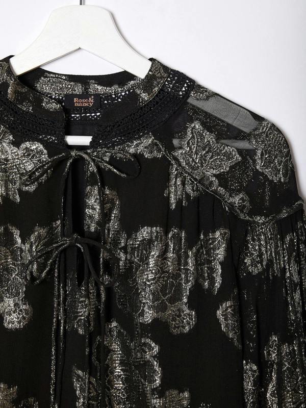Rose & Nancy Dahlia Black Silver Blouse