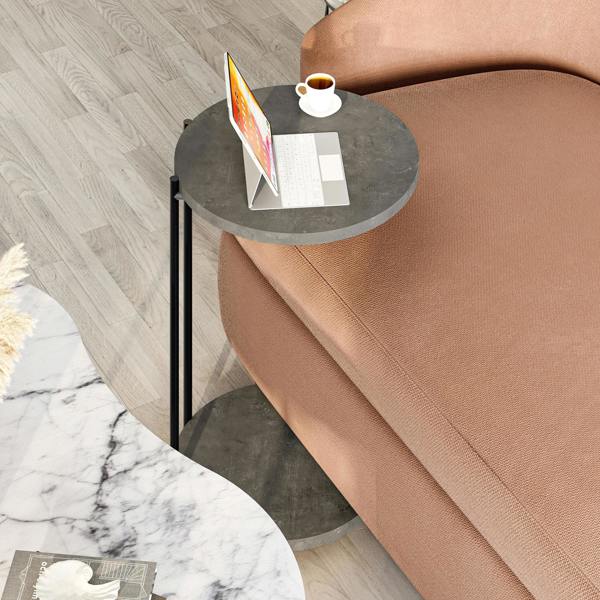 Decortie Modern Cuddle Coffee Tables 2 Piece Nested Table Round w Wheels and Oval Table Metal Legs Office